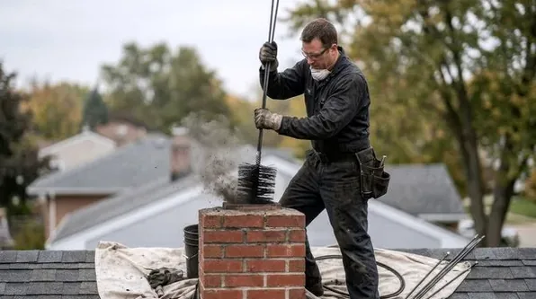 Rooftop chimney sweep in Littleton, CO